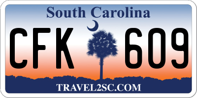 SC license plate CFK609