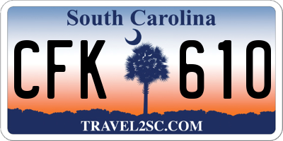 SC license plate CFK610