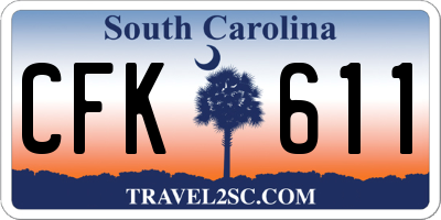 SC license plate CFK611