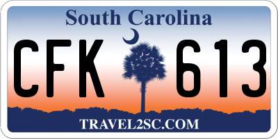 SC license plate CFK613