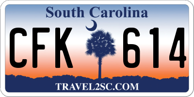 SC license plate CFK614