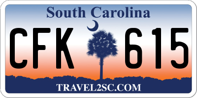 SC license plate CFK615
