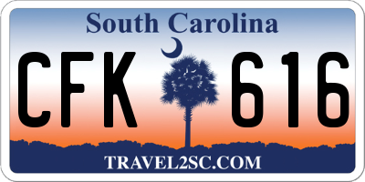 SC license plate CFK616