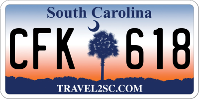 SC license plate CFK618