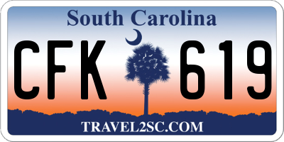 SC license plate CFK619