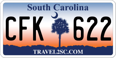 SC license plate CFK622