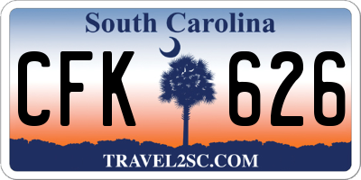 SC license plate CFK626