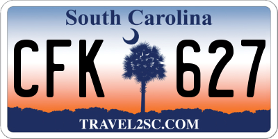 SC license plate CFK627