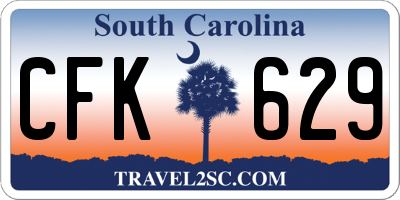 SC license plate CFK629