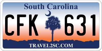 SC license plate CFK631