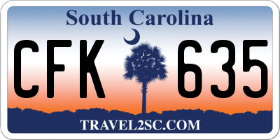 SC license plate CFK635