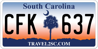 SC license plate CFK637