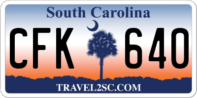 SC license plate CFK640