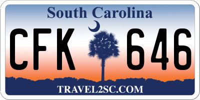 SC license plate CFK646