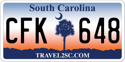 SC license plate CFK648