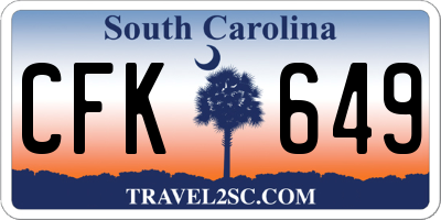 SC license plate CFK649