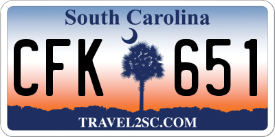 SC license plate CFK651