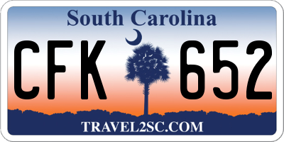 SC license plate CFK652