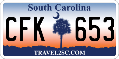 SC license plate CFK653