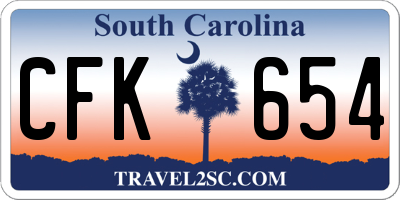 SC license plate CFK654