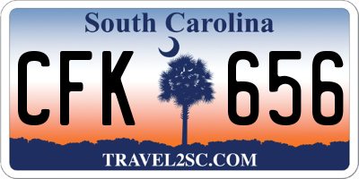 SC license plate CFK656