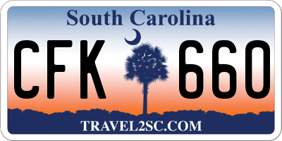 SC license plate CFK660