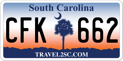SC license plate CFK662