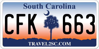 SC license plate CFK663