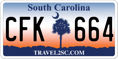 SC license plate CFK664