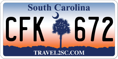 SC license plate CFK672