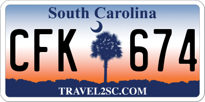 SC license plate CFK674