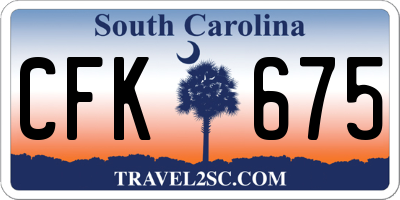 SC license plate CFK675