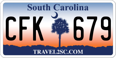 SC license plate CFK679
