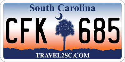 SC license plate CFK685