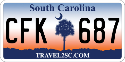 SC license plate CFK687