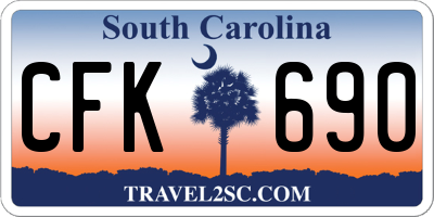 SC license plate CFK690