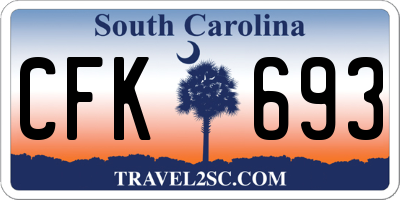 SC license plate CFK693