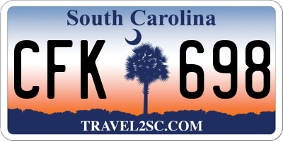 SC license plate CFK698