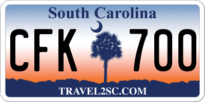 SC license plate CFK700