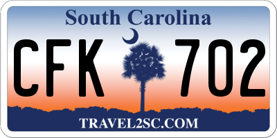 SC license plate CFK702