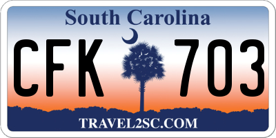 SC license plate CFK703