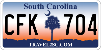 SC license plate CFK704