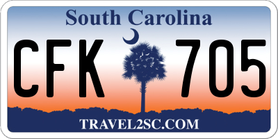 SC license plate CFK705