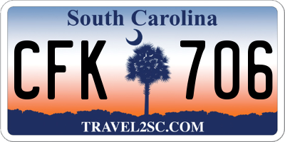 SC license plate CFK706