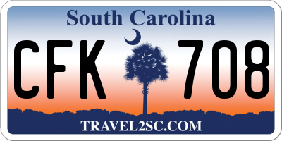 SC license plate CFK708