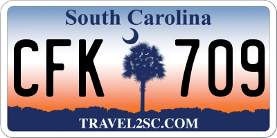SC license plate CFK709