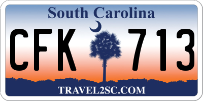SC license plate CFK713