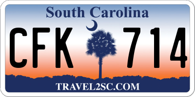 SC license plate CFK714