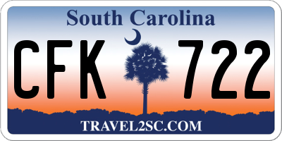 SC license plate CFK722