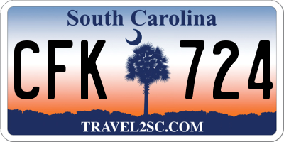 SC license plate CFK724